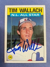 SIGNED TIM WALLACH N.L. ALL STAR 1986 AUTOGRAPHED TOPPS BASEBALL CARD - EXPOS