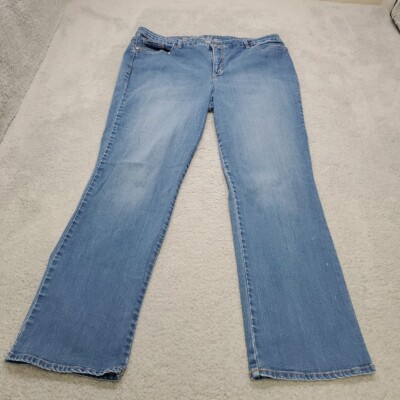 Gloria Vanderbilt Jeans Women 18 Blue Straight Slimming Effect Stretch Denim
