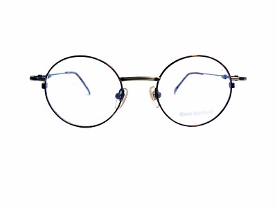 New Mario Martinelli Round Brown Metal Eyeglasses MM Shawn A.G Amber 44 20 140