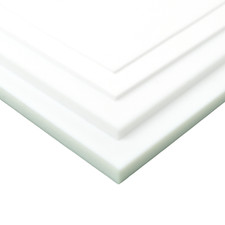 BuyPlastic White Natural Teflon PTFE Virgin Plastic Sheet 1/2" x 6" x 48"