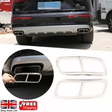 2PCS Rear Exhaust Muffler Tail End Pipe Cover Trim For Audi Q7 2016-2018 UK