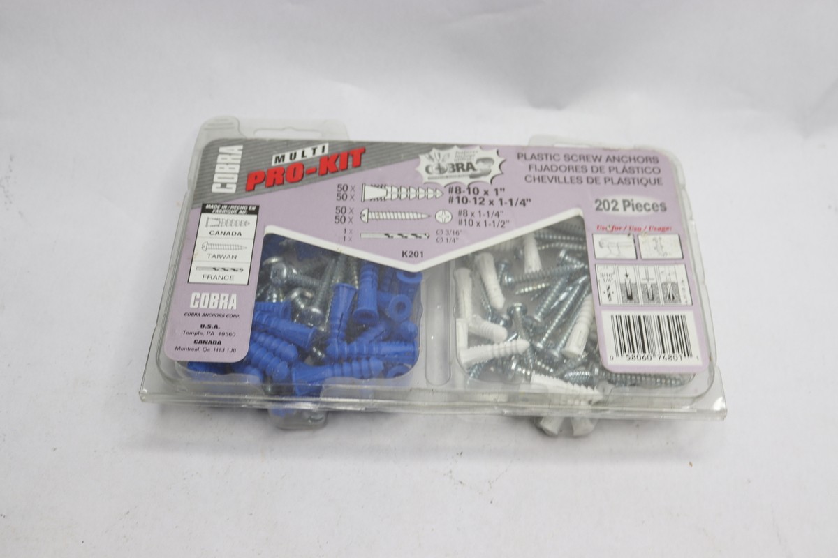 Multi-Purpose Anchor Kit with Screws 202 Pieces | eBay