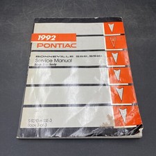 1992 PONTIAC BONNEVILLE SSE SSEI SERVICE SHOP REPAIR MANUAL BOOK 3 BODY