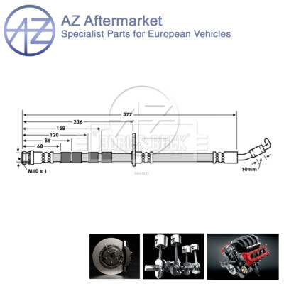 Fits Mazda 2 2007-2015 1.3 1.4 D 1.5 1.6 AZ Front Right Brake Hose D65143980