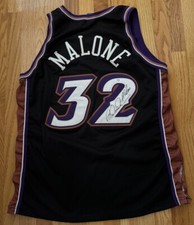 NBA Utah Jazz Karl Malone Signed Authentic Jersey Psa Coa 