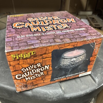 Spirit Halloween Silver Cauldron Mister w/Multi-Colored Lights 2000-2009 Working