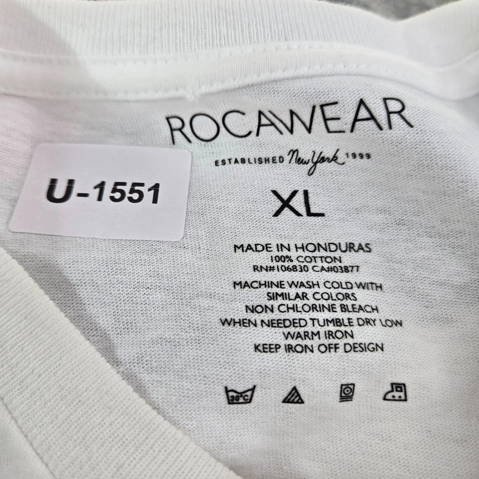 Camisa Rocawear Hombres XL Blanca I Don't Run Rap I Run The Map Gráfica Cuello Redondo Camiseta Foto 2 de 4
