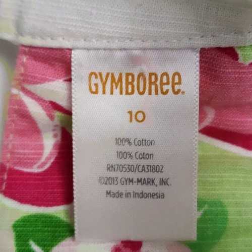 Girls Vintage Gymboree Pink & Green Crocodile Lily Cotton Dress Size 10 - Picture 6 of 8