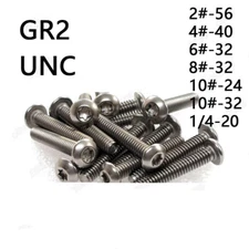 Titanium GR2 Torx Button Head Torx Screws Bolts 2# 4# 6# 8# 10# 1/4