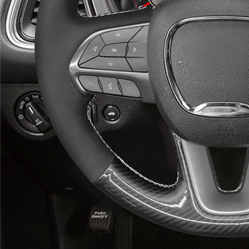 Cubierta suave del volante del coche de gamuza de fibra de carbono para Dodge Durango Foto 4 de 4
