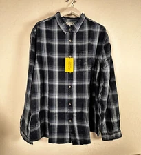 Citron Santa Monica Button Up Long Sleeve Shirt Size 1X Blue  Unisex Casual New