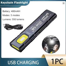 Powerful Mini Pocket Magnetic COB LED Torch USB C Work Light Belt Clip