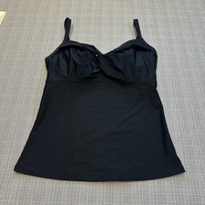 Athleta Black Twist Front Tankini Swim Top 34D DD Build in Bra Wired with Pads