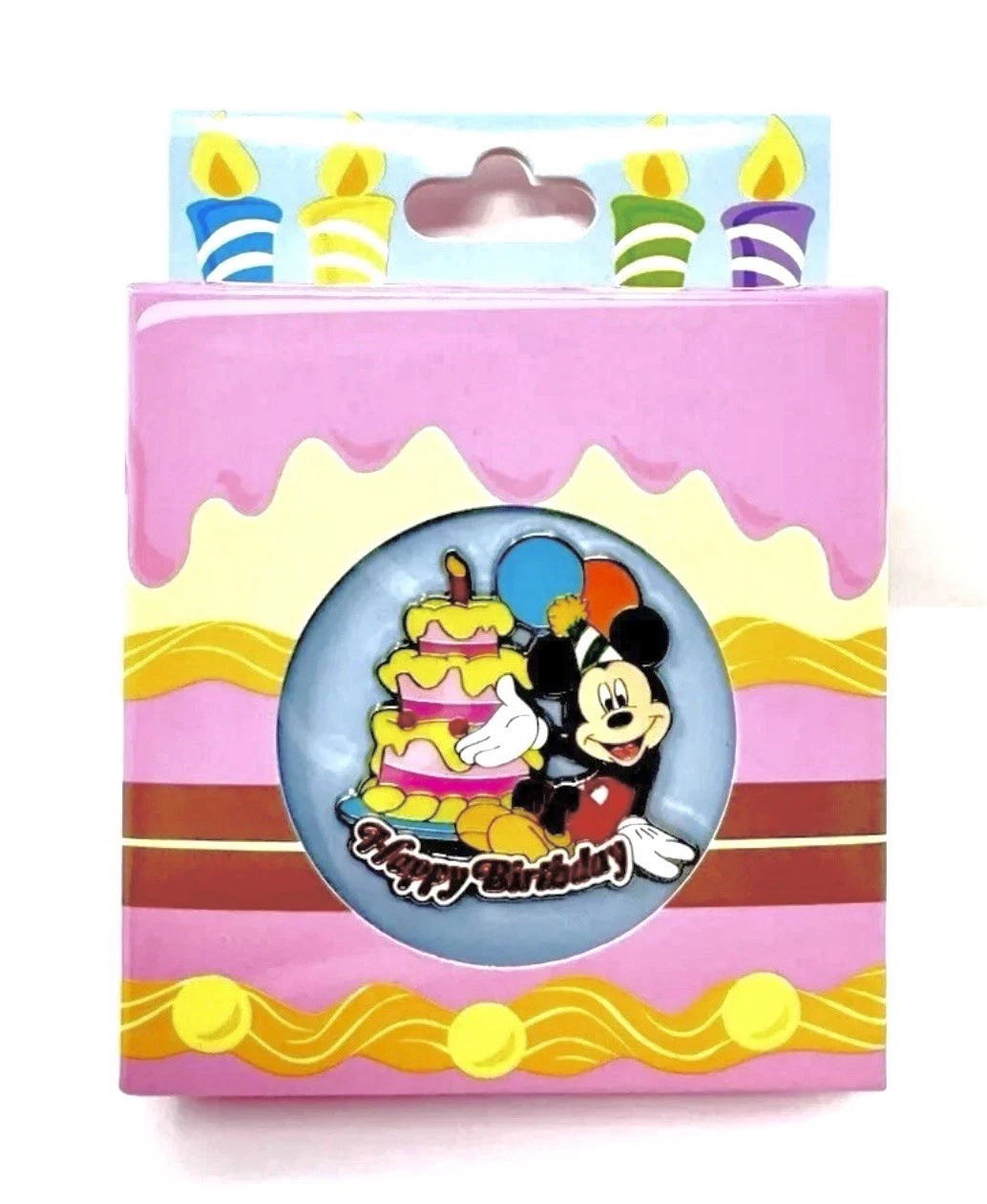 Disney Parks Mickey Mouse Cake Happy Birthday Pin In Presentation Box NEW