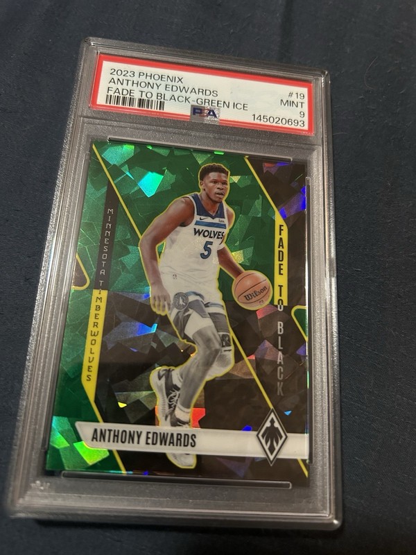 2023-24 /149  Phoenix - Fade to Black Anthony Edwards #19 Green Ice PSA 9 Mint