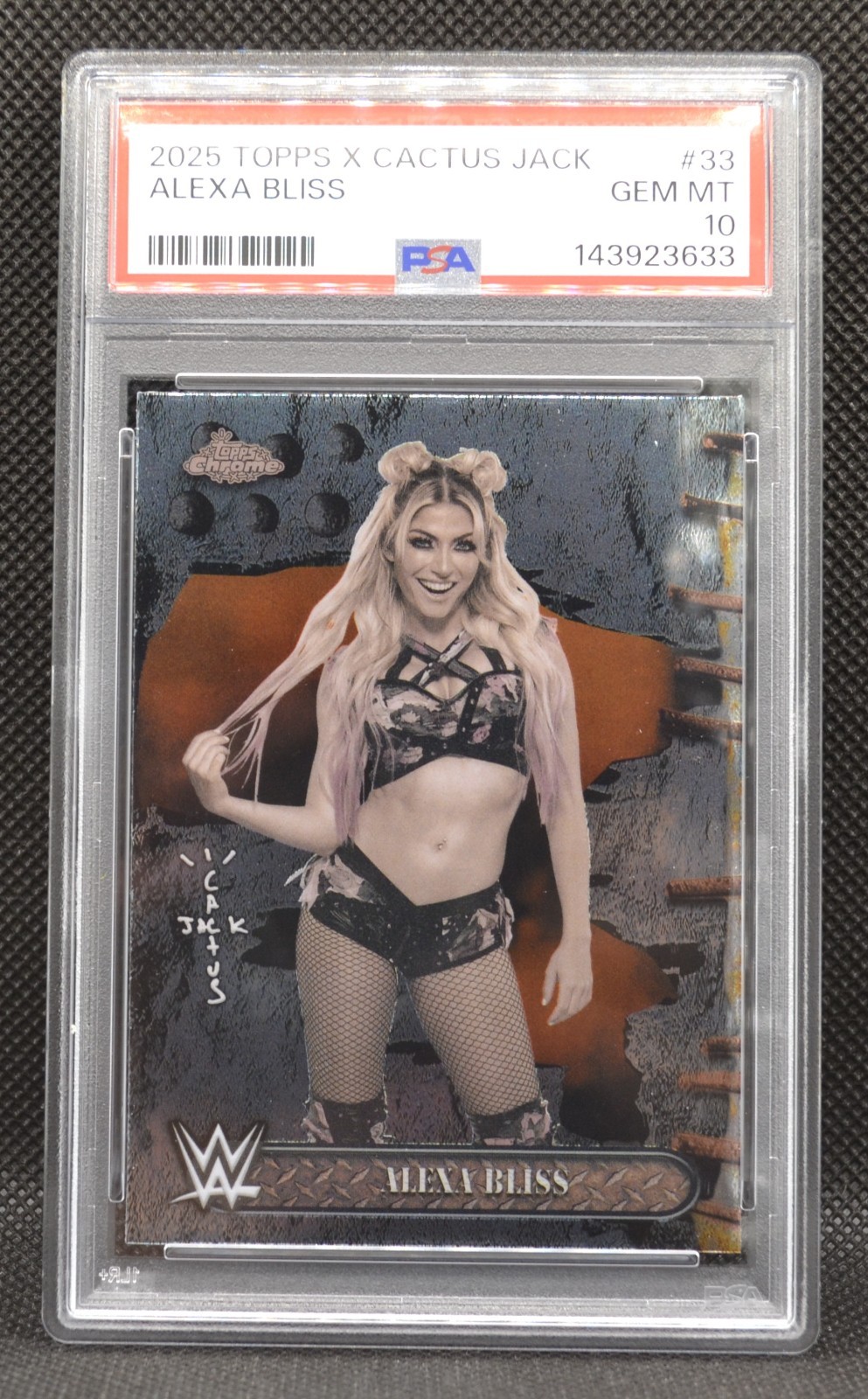 2025 TOPPS CHROME WWE X CACTUS JACK - ALEXA BLISS - PSA 10 GEM MINT #33