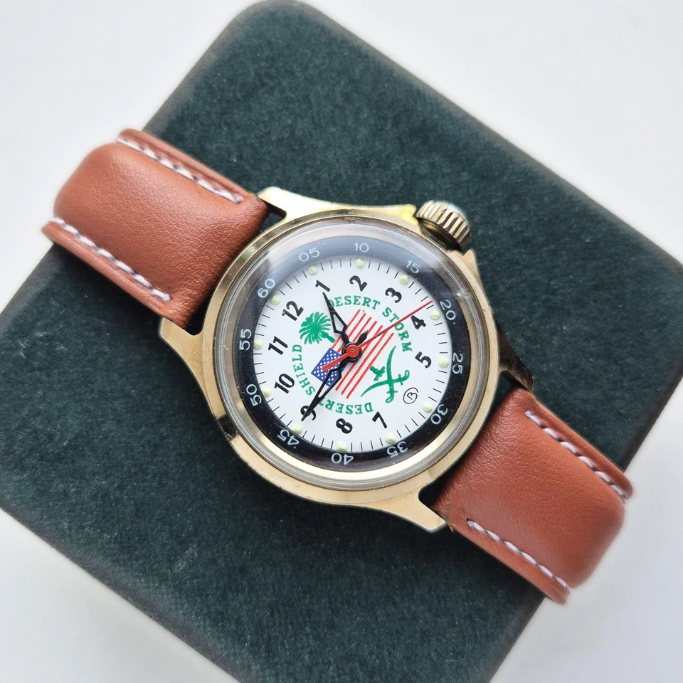 🚩Vintage SOVIET Watch Vostok komandirskie Desert Shield / Storm Mechanical 2409 - Image 3 of 4