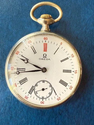 Omega  Vintage Chrome Pocket Watch 1923-1929, Swiss Made.
