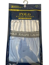 Polo Ralph Lauren Boys' 2 Pack Boxer Shorts M 10-12 Blue Striped Logo