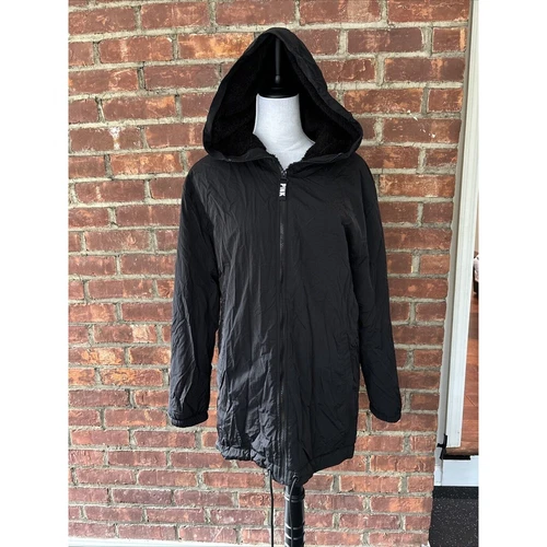 UNDERCOVER Cappotto ROSA Victoria's Secret donna XS logo Spellout morbido foderato in pile