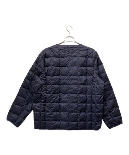 TAION Basic Crew Neck Button Inner Down Jacket Men's Size 3XL Navy Excellent image 2
