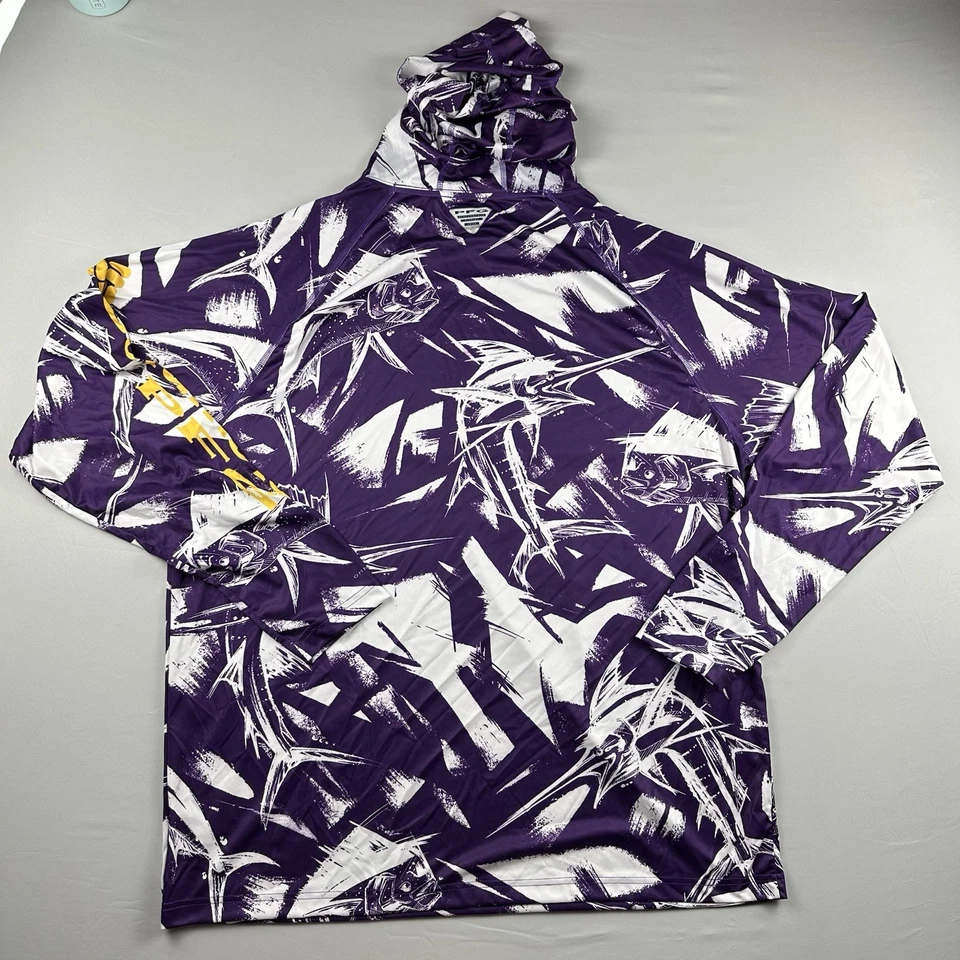 Columbia Golf LSU Tigers Hombre’s XL Active SUDADERA CON CAPUCHA Pullover Tecnología Absorbente En Todas Partes Foto 3 de 4