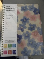2026 Weekly Monthly Planner Floral Calendar JAN-DEC Planning Organizer Sticker