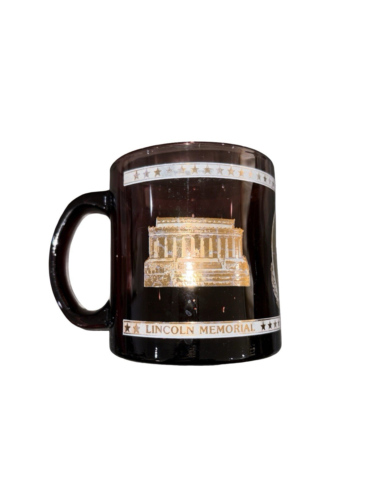 Vintage Lincoln Memorial Coffee Mug Smokes Glass Washington DC Abraham Lincoln