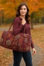 VERA BRADLEY (Retired) Safari Sunset Large Travel Duffel Bag Quilted Floral Cot