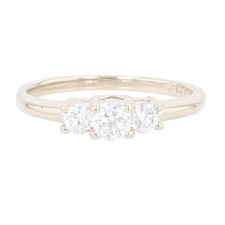 .43ctw Round Cut Diamond Three-Stone Engagement Ring 14k White Gold Size 5.75