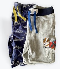 Mini Boden Boys 11Y Shorts Bundle 2 Pc Lot Navy Blue gray Dog Nautical READ