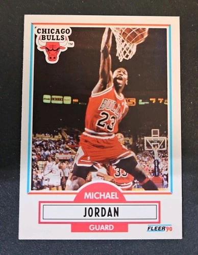 1990-91 Fleer - Michael Jordan #26 Black Line Above Biographical Info. Sharp