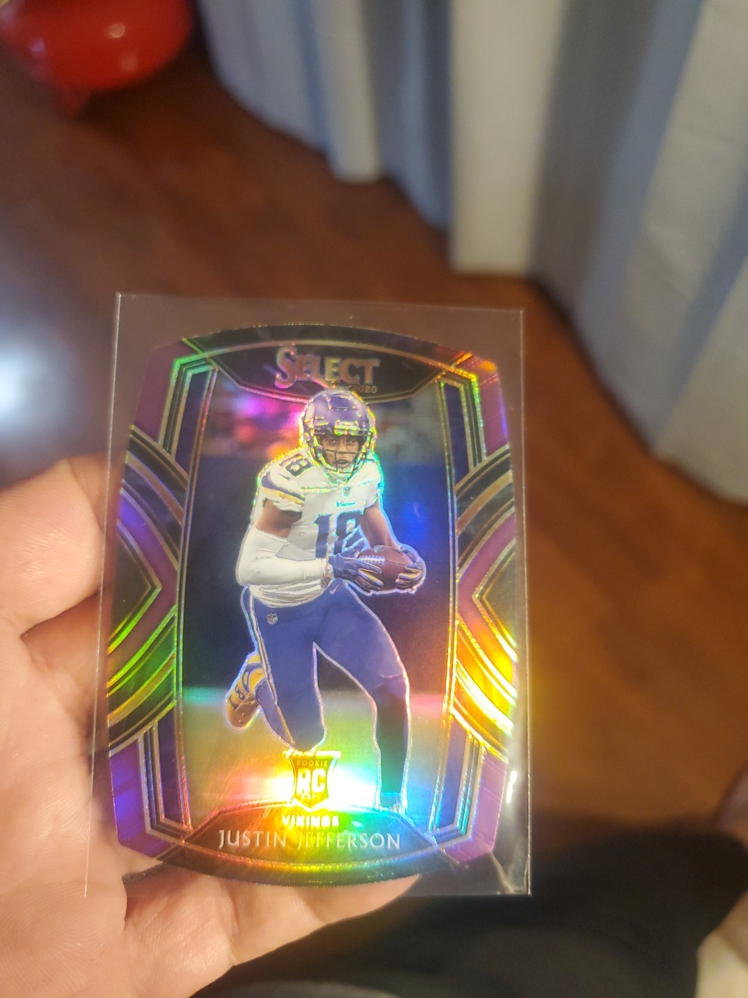 2020 Panini Select - Club Level Justin Jefferson #261 Purple Prizm Die-Cut (RC)