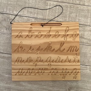 Montessori Cursive Wooden Alphabet Double Sided Tracing Board