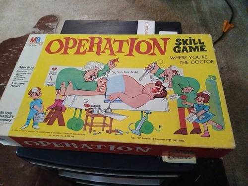 Vintage 1965 Operation Board Game Milton Bradley USA Incomplete See Description