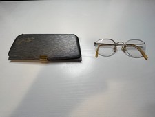 Antique AO 1/10 12K Gold Filled Rimless Eyeglasses Cable Temples w/ Case