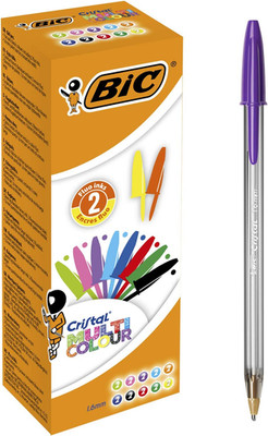 BIC Kugelschreiber Set Cristal Multi Colour, in 10 Farben, Strichstärke 0,42 Mm,