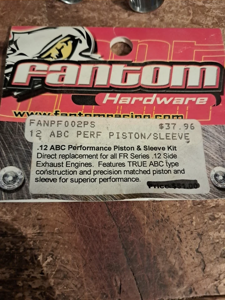 FANTOM RACING MOTORS .12 ABC PERFORMANCE PISTON & SLEEVE KIT FANPF002PS - Image 2 of 4
