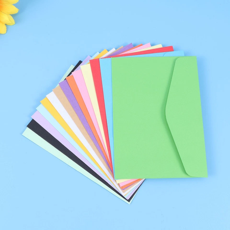 100 Pcs Mini Enveloppe Petites Envelopes Couleur Enveloppes Vierges - Photo 2/4