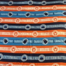 Doctor Who Flannel Fabric 154x42 TARDIS Dalek Cyberman BBC 2012 Licensed