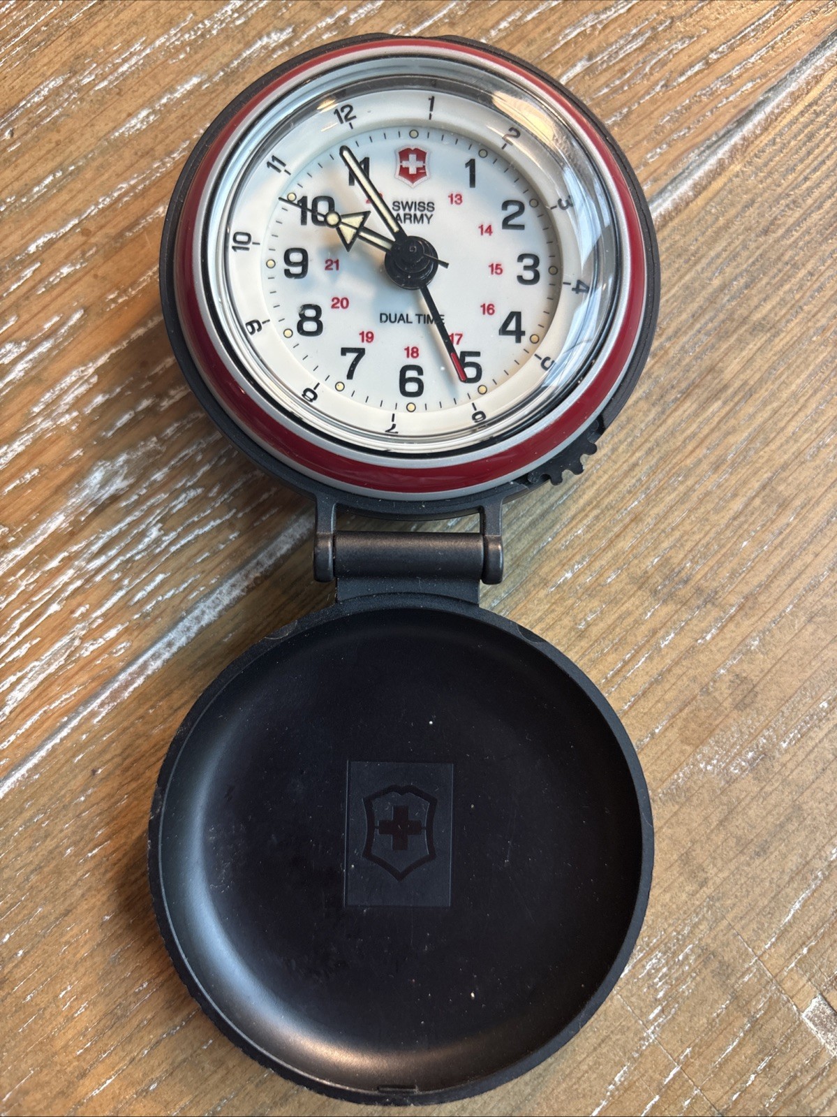 Swiss Army Travel Alarm Clock Pocket Watch Dual Time | Needs Battery | AW14