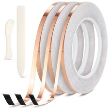 5 Pcs Black Backed Copper Foil Stained Glass Black Lined Foil Copper 3 Sizes ...