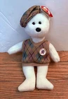 TY Beanie Baby Tour Teddy PSA Golf Bear Plush Stuffed Animal Vintage NWT