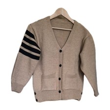 Cardigan donna senza marchio lana quattro righe Camal UK•10 scollo a V bottoni davanti 