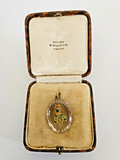 Antique rock crystal pendant with fly feature in original box