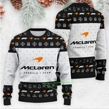 HOT DEAL! Christmas Pattern McLaren Formula 1 – Ugly Sweater, F1 Racing For Fans