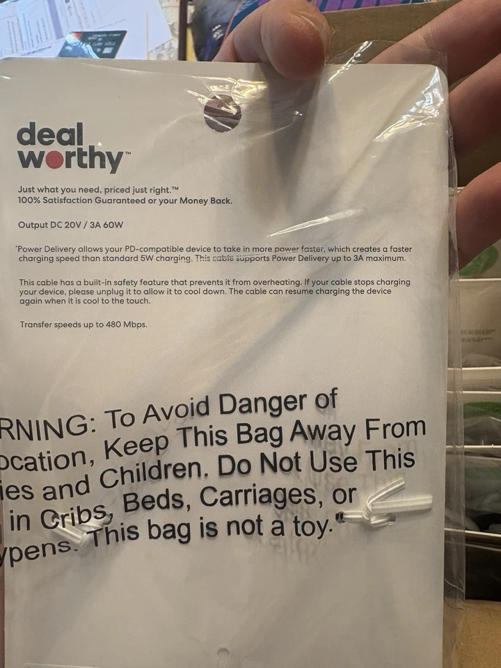 12 pack!!!! USB-C to USB-C Charger Cable 8ft 60 Watt - Image 3 of 3