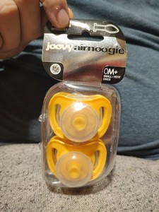 SET 2 JOOVYAIRNOOGIE YELLOW OM  PACIFIER FOR BABIES