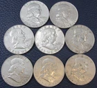 1963 D Franklin Half Dollar 90% Silver - Lot Of 8 Condition Varies b