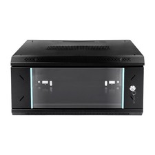 4U Wall Mount Server Rack Cabinet 110lbs Load Locking Glass Door Side Panels